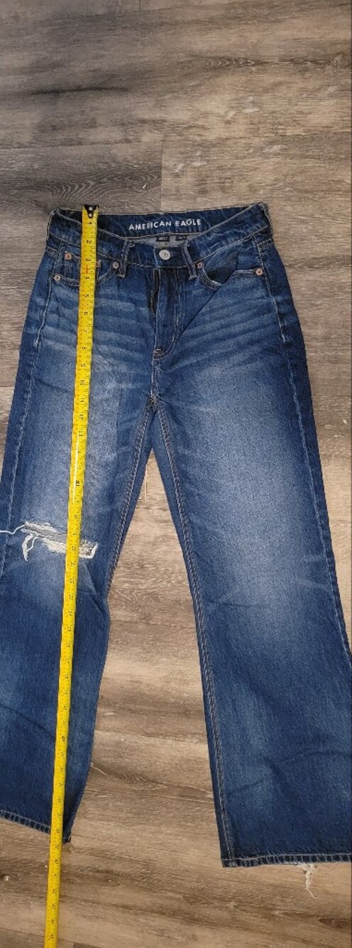 American Eagle Outfitters Womans  Dark Blue Relaxed Straight Jeans